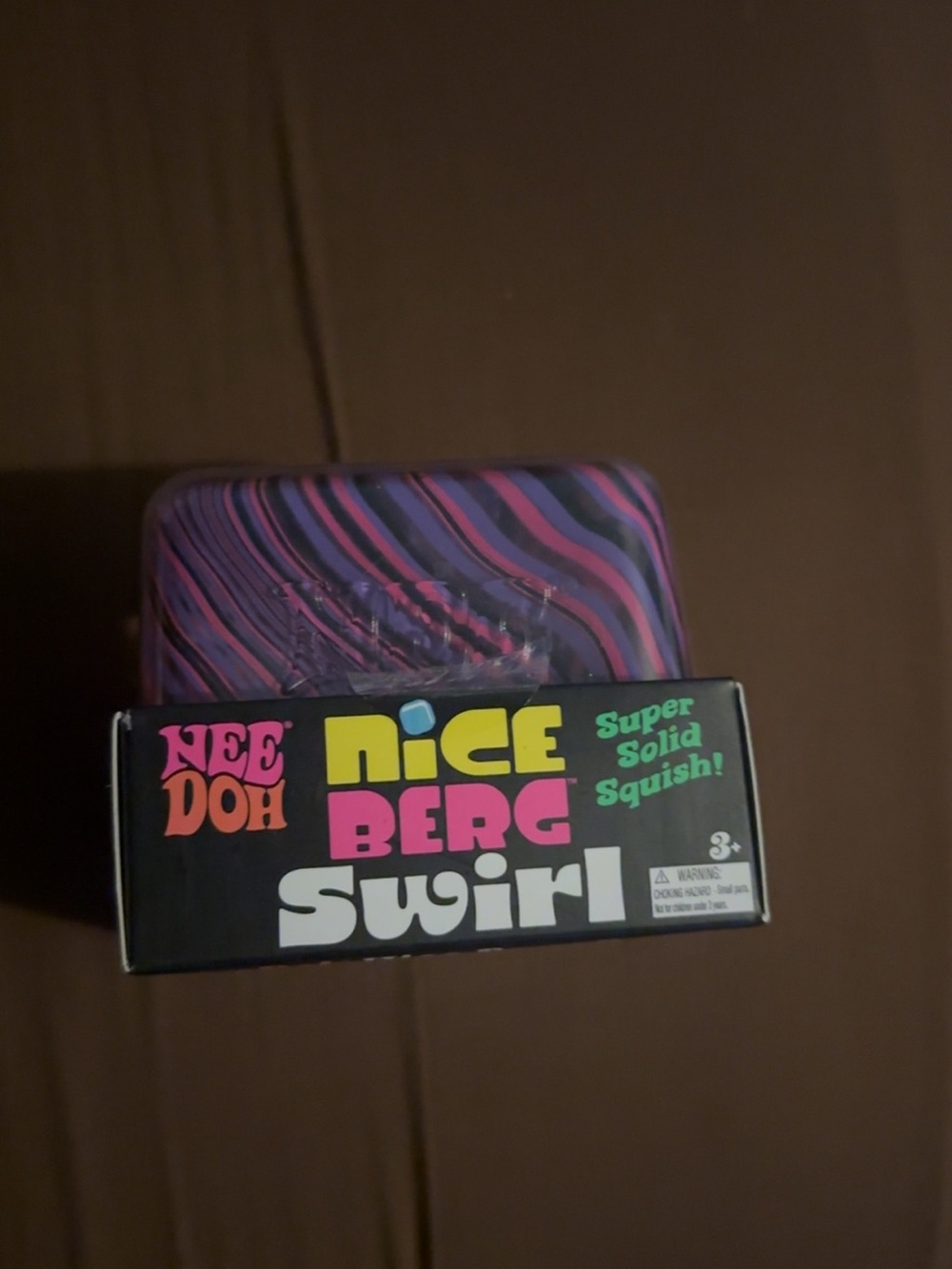 NeeDoh Nice Berg Swirl Super Solid Squish - Purple, Black & Pink Swirl